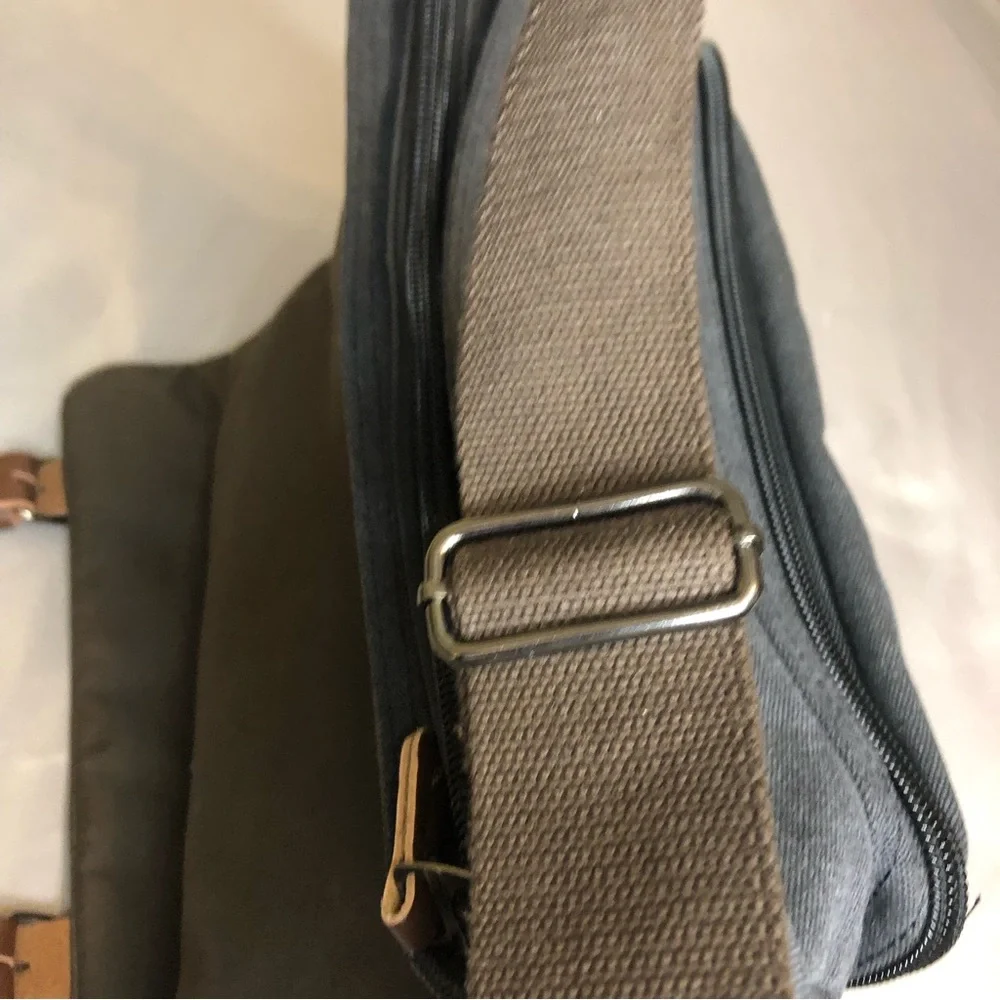 Kenox Vintage Laptop Messenger Canvas Bag Charcoal Gray